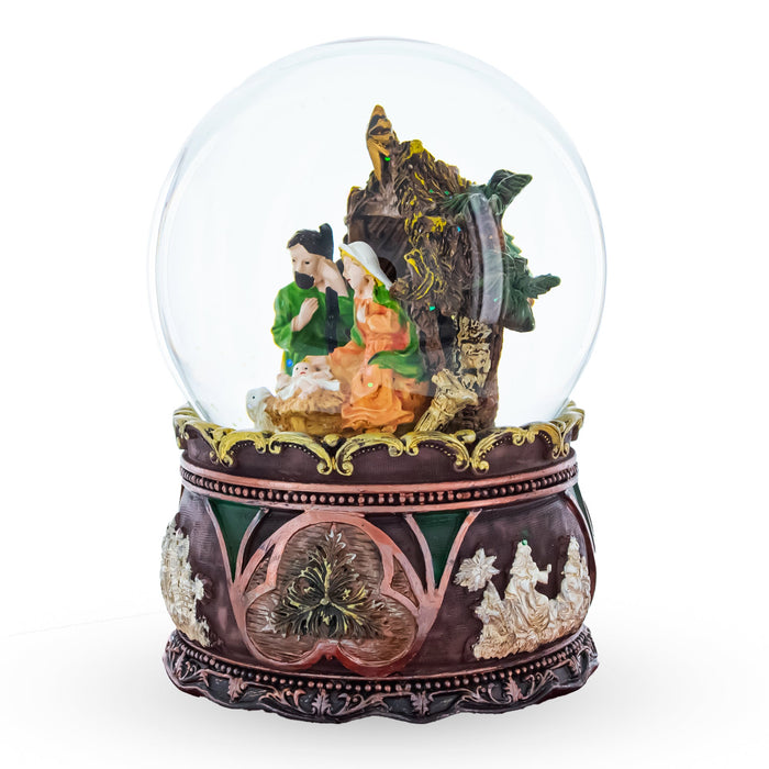 BestPysanky Nativity Serenity Water Snow Globe with "Silent Night" Music Box