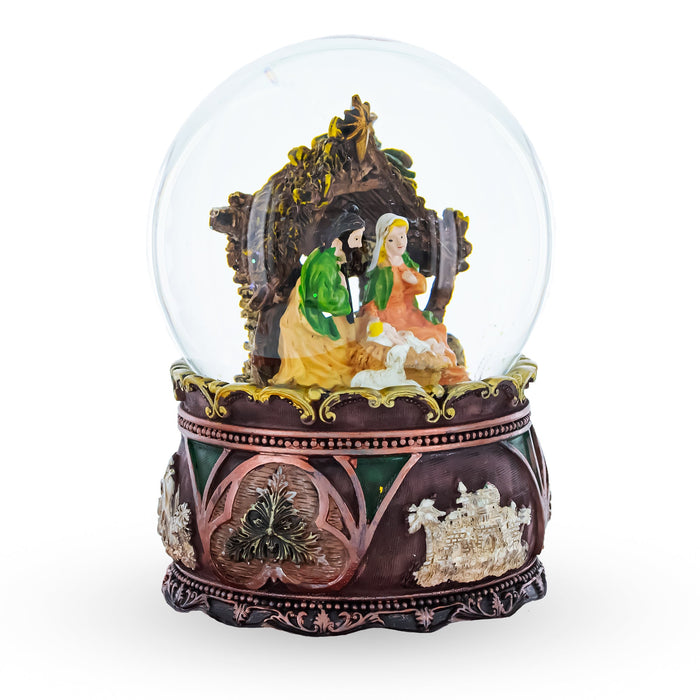 BestPysanky Nativity Serenity Water Snow Globe with "Silent Night" Music Box