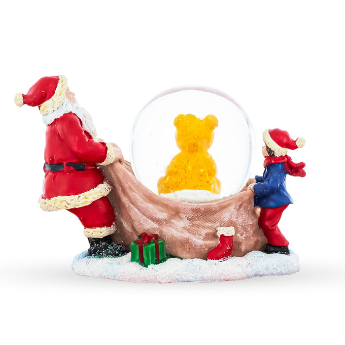 BestPysanky Santa's Teddy Surprise Mini Water Snow Globe