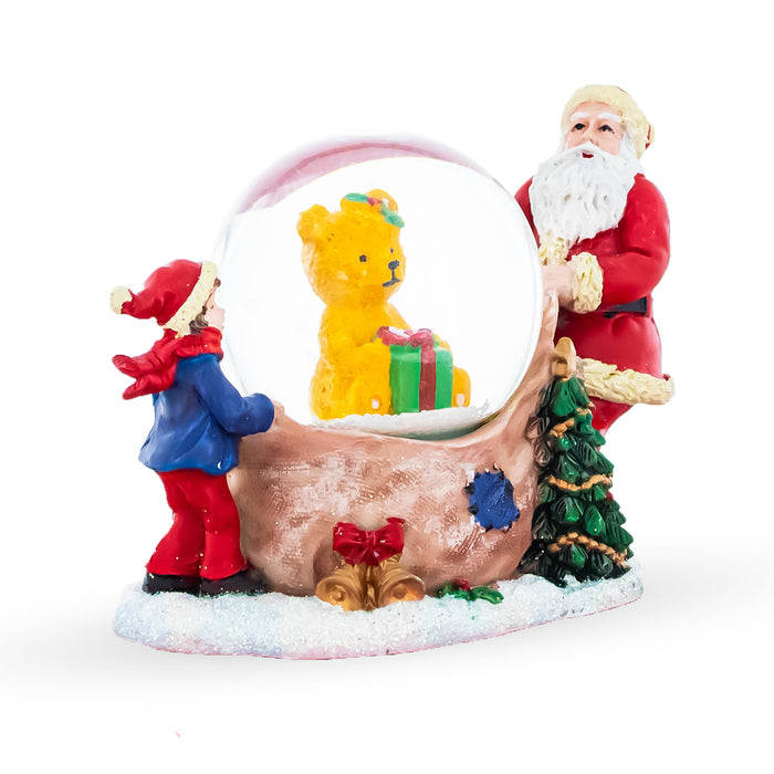 BestPysanky Santa's Teddy Surprise Mini Water Snow Globe