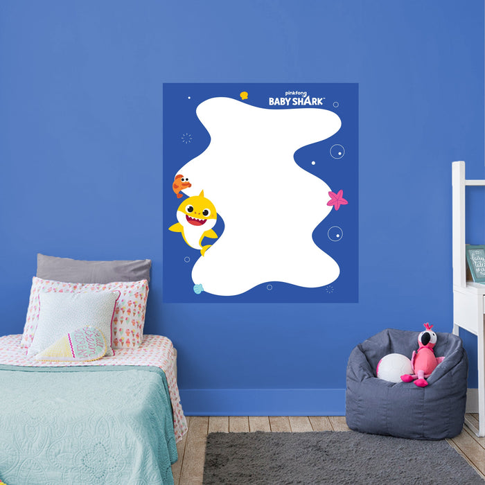 Fathead Baby Shark: Hapy Friends Dry Erase - Officially Licensed Nickelodeon Removable Adhesive Decal