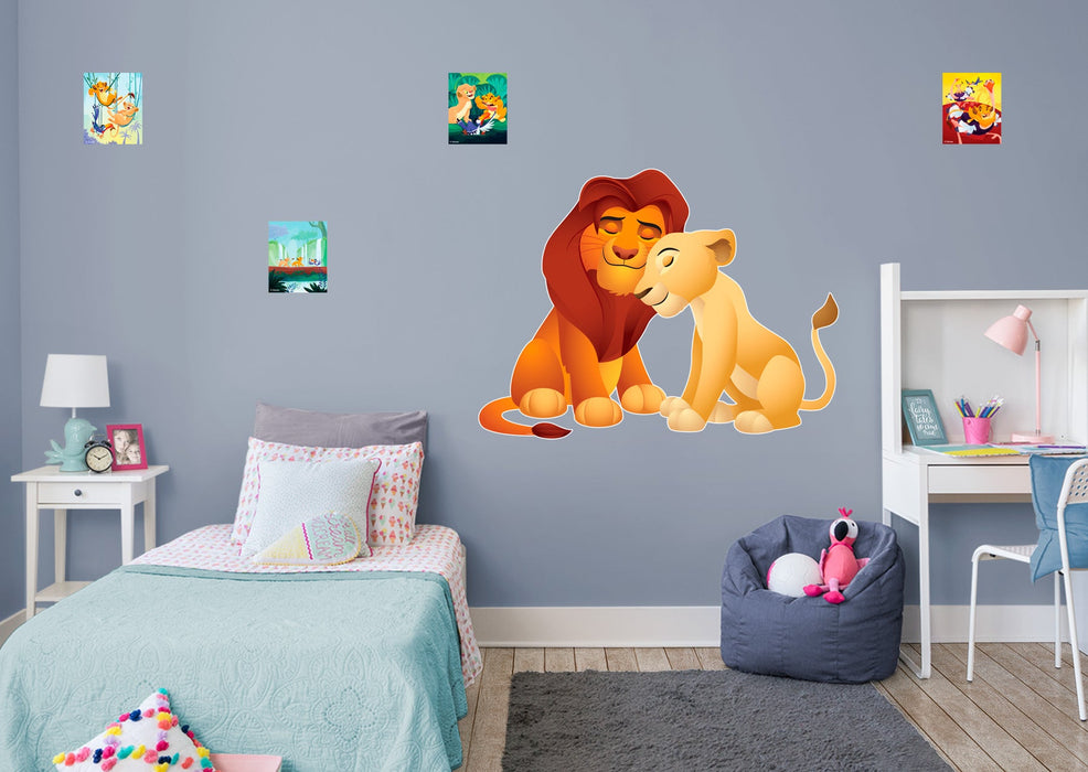 Fathead The Lion King: Simba and Nala Kids - Officially Licensed Disney Removable Wall Adhesive Decal