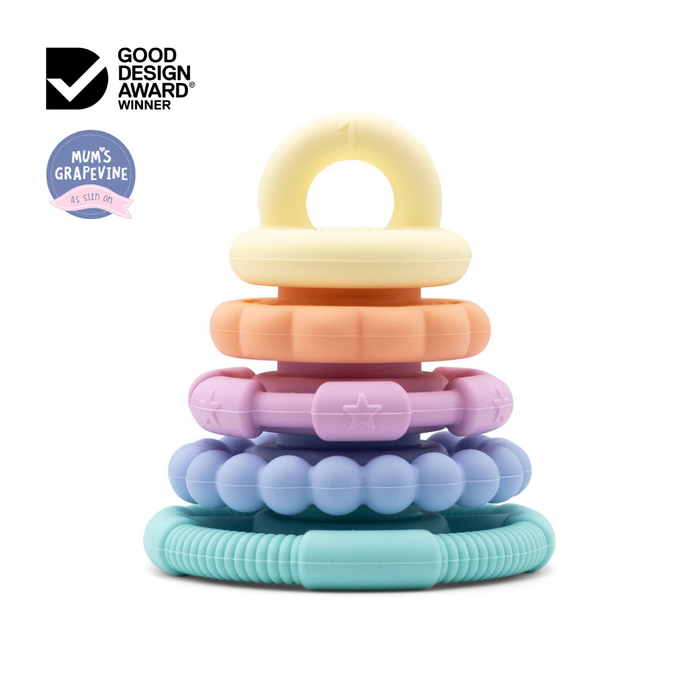 Jellystone Designs Rainbow Stacker and Teether Toy Rainbow