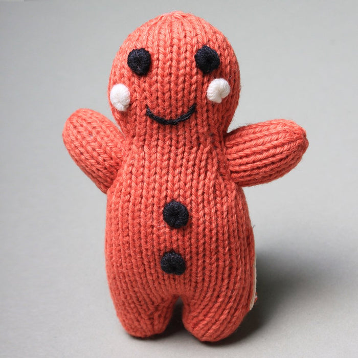 Estella Organic Baby Toys - Newborn Rattles | Gingerbread Man