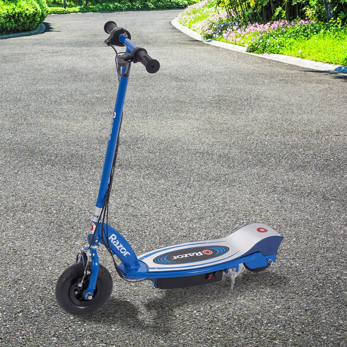 Razor E100 Kids Ride On 24V Motorized Powered Electric Kick Scooter Toy, Blue