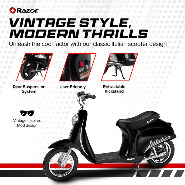 Razor Pocket Mod Vapor 24V Electric Retro Scooter - Black | 15130601