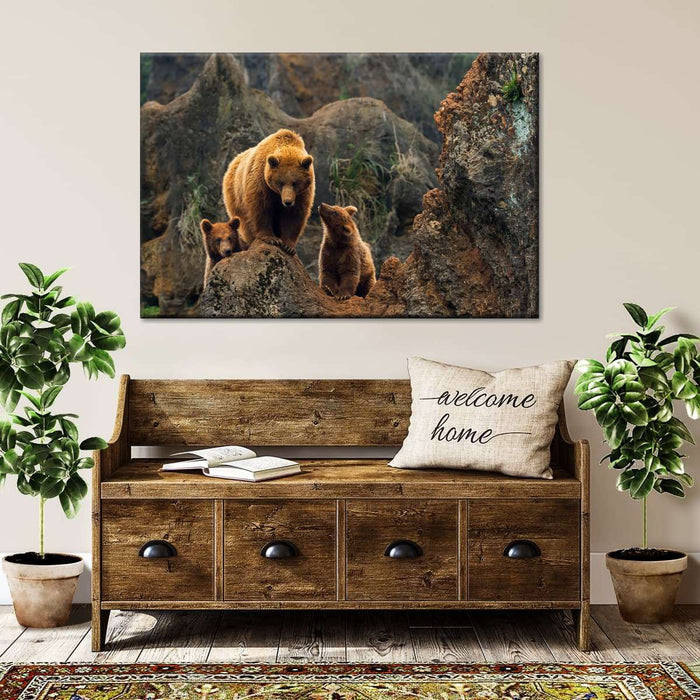 ElephantStock Bear And Cubs Wall Art