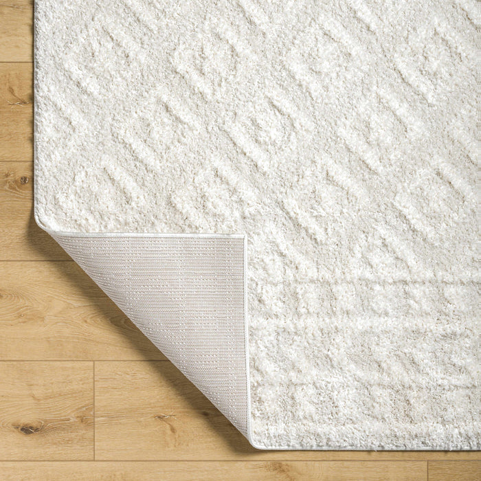 Hauteloom Eivin Cream Diamonds Plush Rug