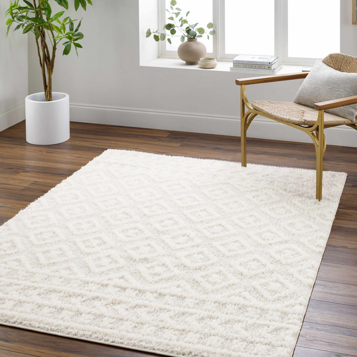 Hauteloom Eivin Cream Diamonds Plush Rug