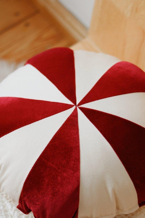 Moi Mili “Red Circus” Round Patchwork Pillow
