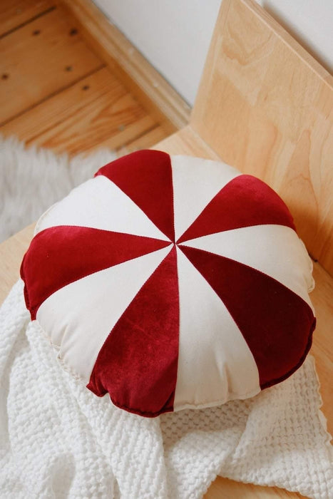 Moi Mili “Red Circus” Round Patchwork Pillow