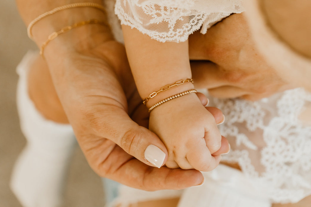 Reverie Threads Mommy & Me Dainty Gold Beaded Bracelet - 14K Gold Filled