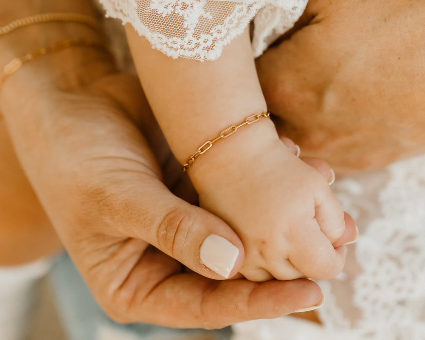 Reverie Threads Mommy & Me Paperclip Bracelet - 14K Gold Filled