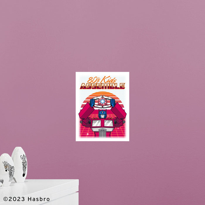 Fathead Transformers Classic: Optimus Prime 80s Kids Assemble Poster - Officially Licensed Hasbro Removable Adhesive Decal