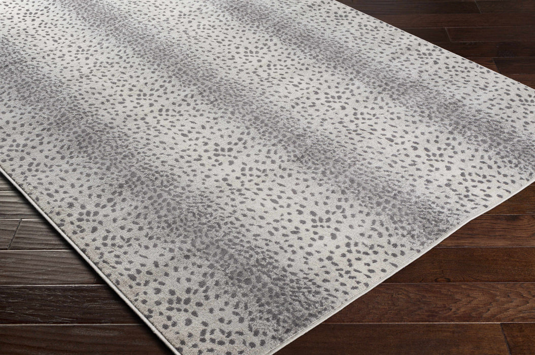 Hauteloom Pointblank Gray Leopard Print Rug