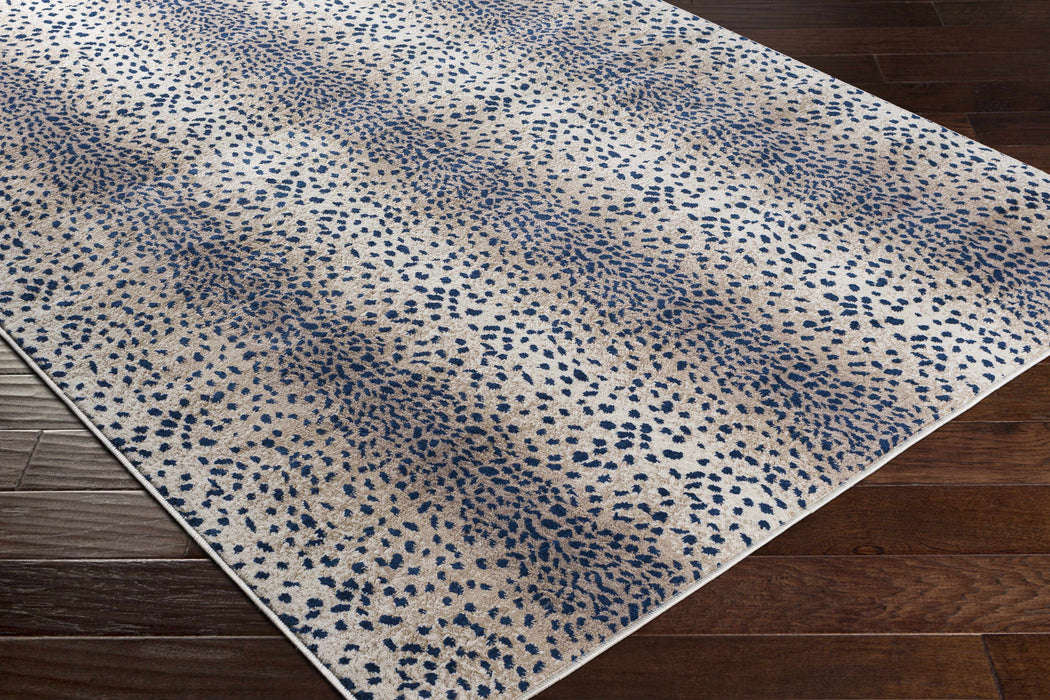 Hauteloom Pointblank Tan & Navy Leopard Print Rug