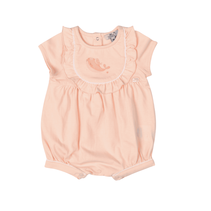 Bebe Sweeny Baby Girls Pink Organic Cotton Romper