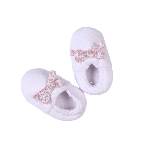 Bebe Sweeny ROSE SWEET | Baby Girls White Floral Quilted Cotton Booties