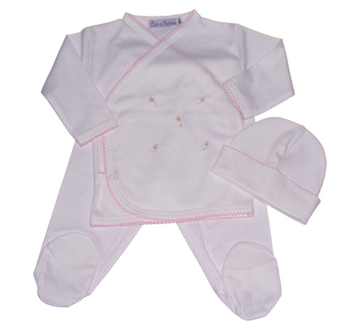 Cute as Buttons Rosebud Take Me Home Layette 3 piece Set