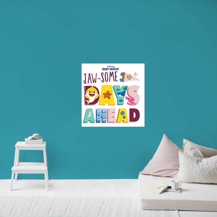 Fathead Baby Shark: Totally Jawsome Poster - Officially Licensed Nickelodeon Removable Adhesive Decal
