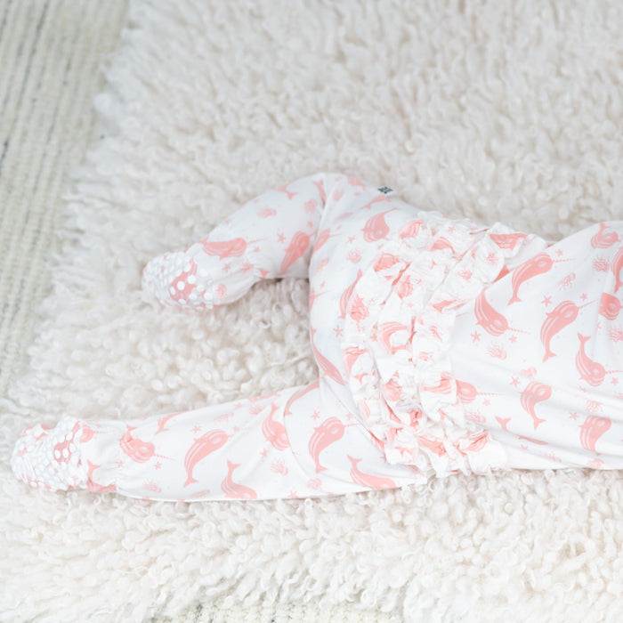 Sweet Bamboo Ruffle Footie