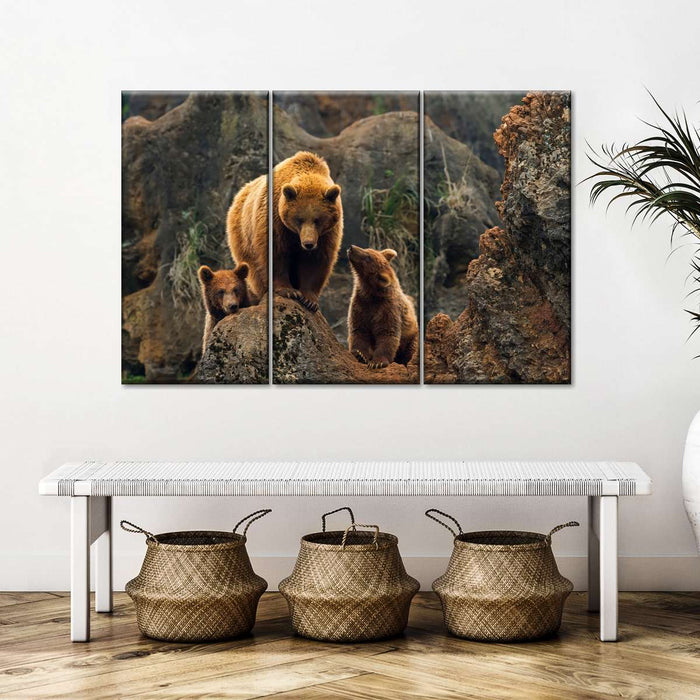 ElephantStock Bear And Cubs Wall Art