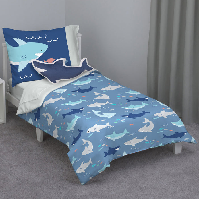 Everything Kids Blue Shark Decorative Toddler Pillow