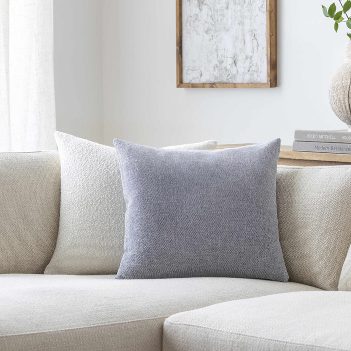 Hauteloom Reijo Silver&Blue Linen Look Accent Pillow