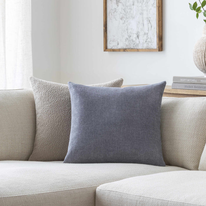 Hauteloom Reijo Gray&Blue Linen Look Accent Pillow