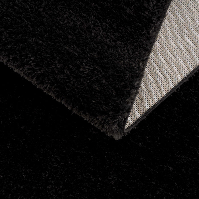 Hauteloom Heavenly Solid Black Plush Rug