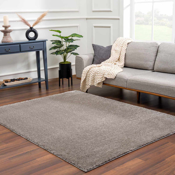 Hauteloom Heavenly Solid Gray Plush Rug