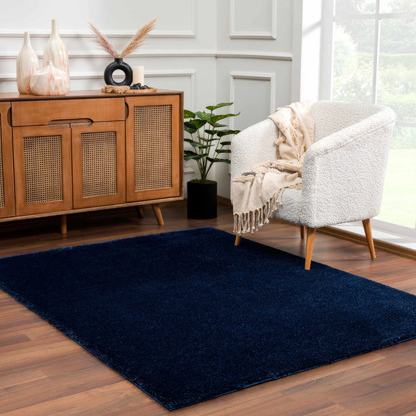 Hauteloom Heavenly Solid Navy Plush Rug