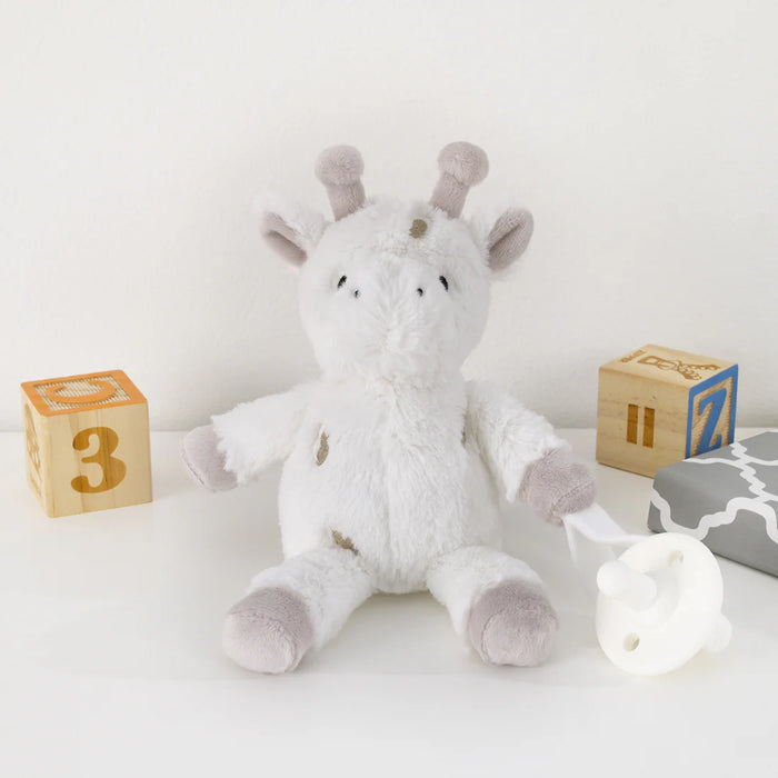 Little Love by NoJo Giraffe Shaped White and Tan Plush Pacifier Buddy