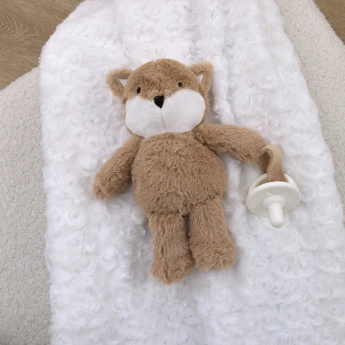 Little Love by NoJo Fox Shaped Brown and White Plush Pacifier Buddy