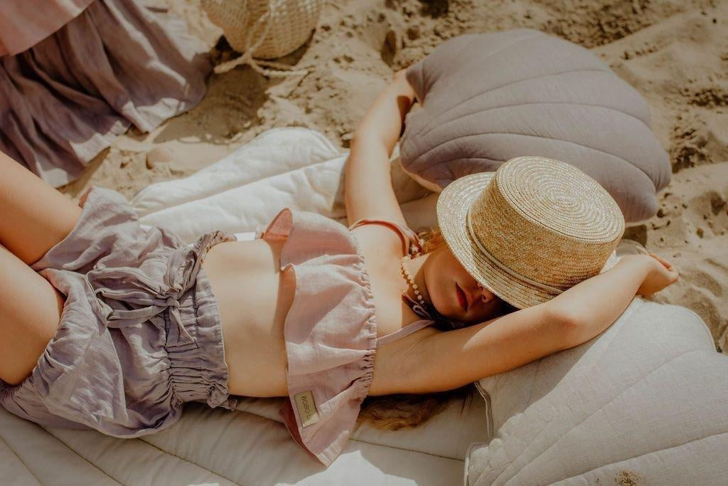 Moi Mili Linen "Sand” Shell Pillow