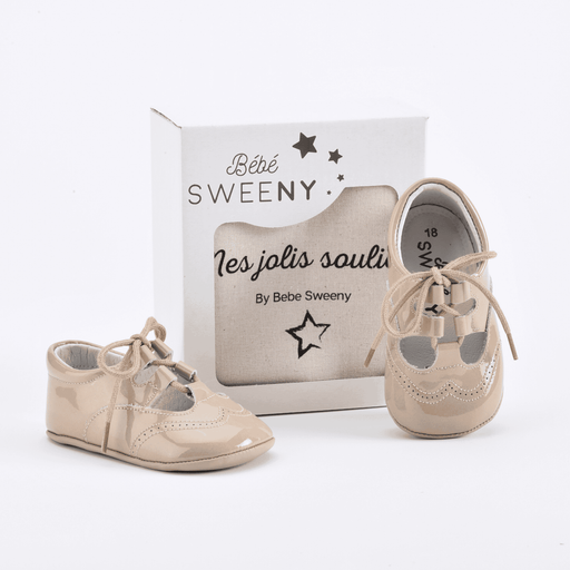 Bebe Sweeny Baby Sand Patent Leather Pre-Walker Shoes