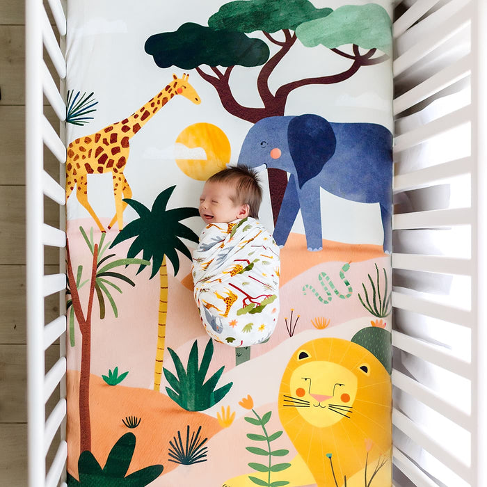 Rookie Humans In The Savanna Standard Size Crib Sheet