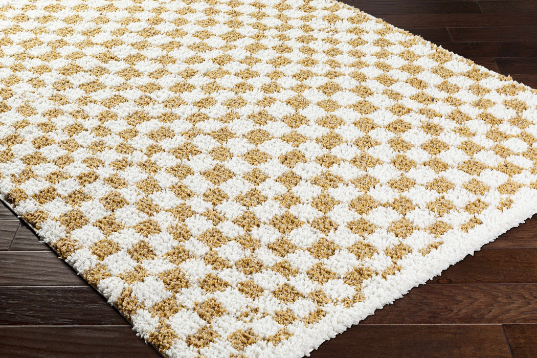 Hauteloom Kieu Yellow & White Checkered Area Rug