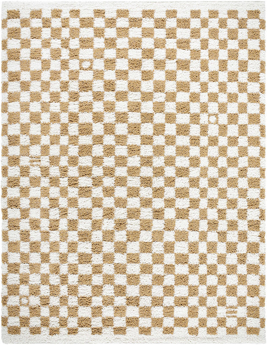 Hauteloom Kieu Yellow & White Checkered Area Rug