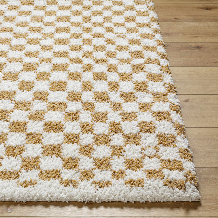 Hauteloom Kieu Yellow & White Checkered Area Rug