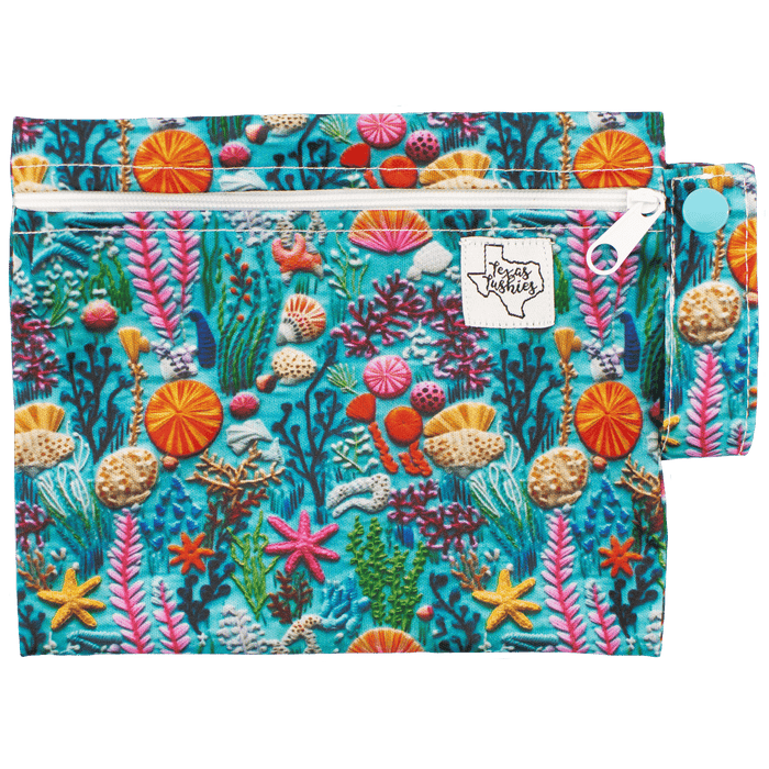 Texas Tushies Sea Embroidery - Mini Wet Bag