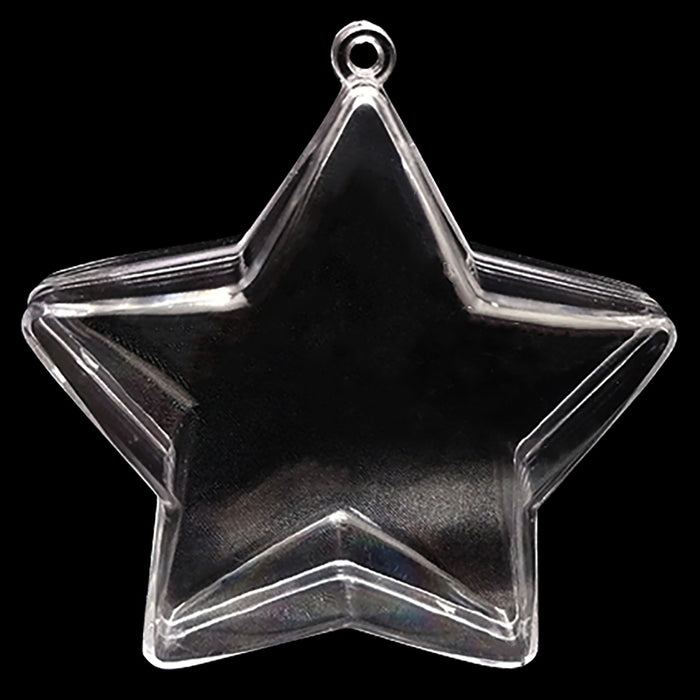 BestPysanky Set of 3 Clear Plastic Star Ornaments 3.25 Inches (83 mm)