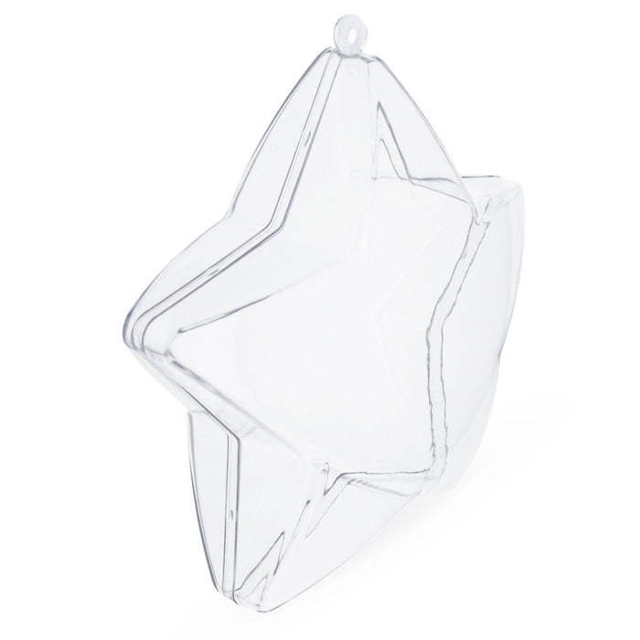 BestPysanky Set of 3 Clear Plastic Star Ornaments 3.25 Inches (83 mm)