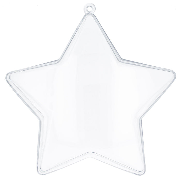 BestPysanky Set of 3 Clear Plastic Star Ornaments 3.25 Inches (83 mm)