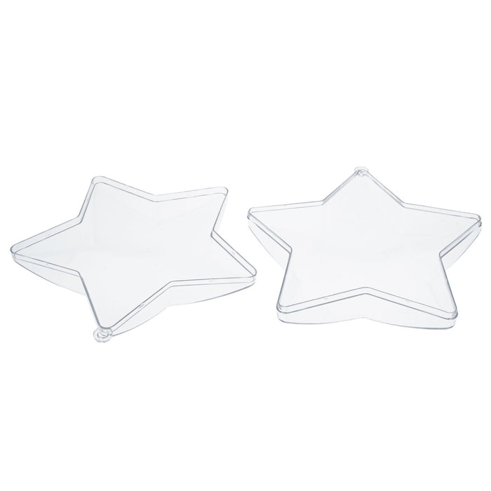 BestPysanky Set of 3 Clear Plastic Star Ornaments 3.25 Inches (83 mm)