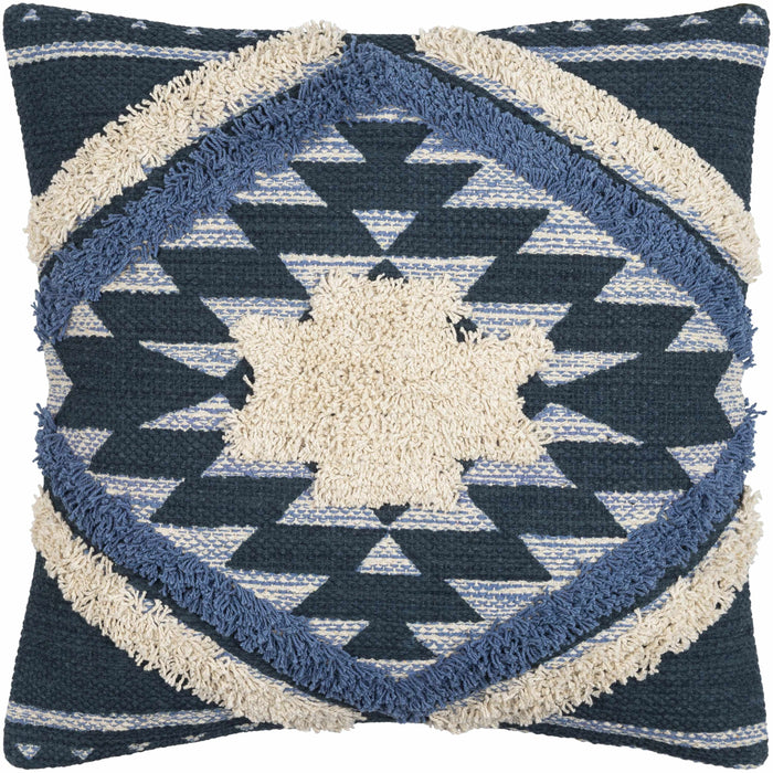 Hauteloom Shepardsville Navy Kilim Geometric Throw Pillow