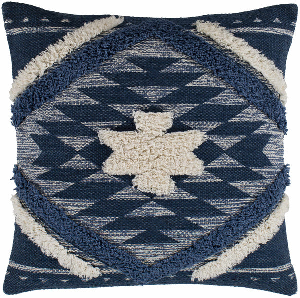 Hauteloom Shepardsville Navy Kilim Geometric Throw Pillow