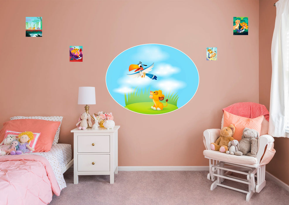 Fathead The Lion King: Simba and Zazu Kids - Officially Licensed Disney Removable Wall Adhesive Decal