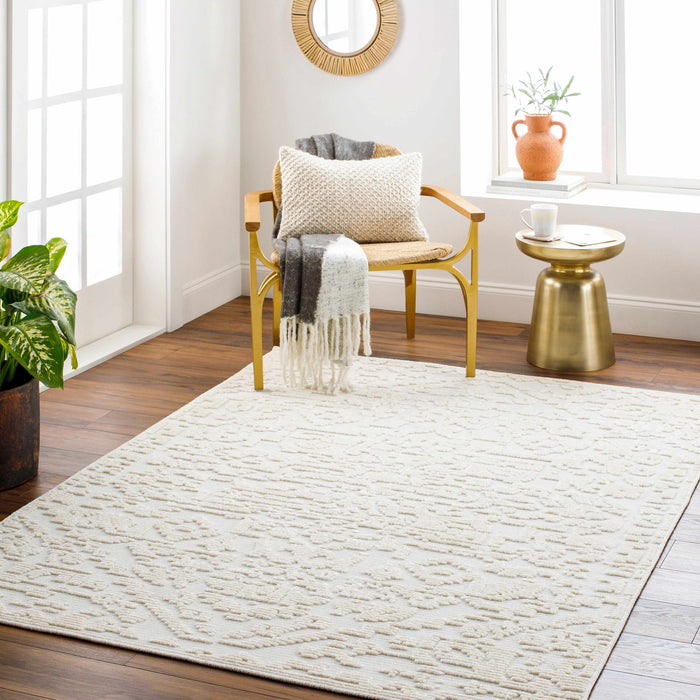 Hauteloom Beren Cream Washable Area Rug