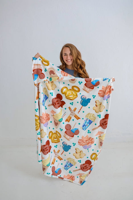 Ellie Sue Snacks Double Sided Throw Blanket